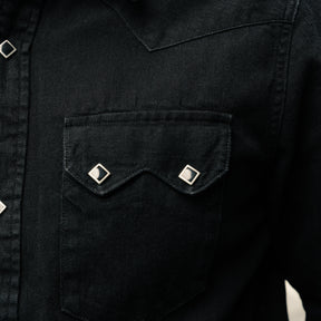 RRL Slim Fit Denim Western Shirt Black