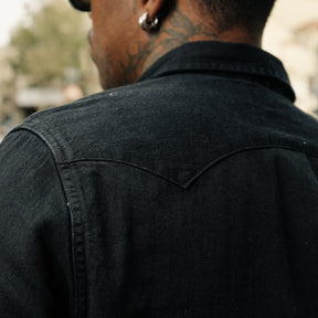 RRL Slim Fit Denim Western Shirt Black