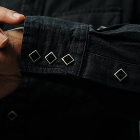 RRL Slim Fit Denim Western Shirt Black
