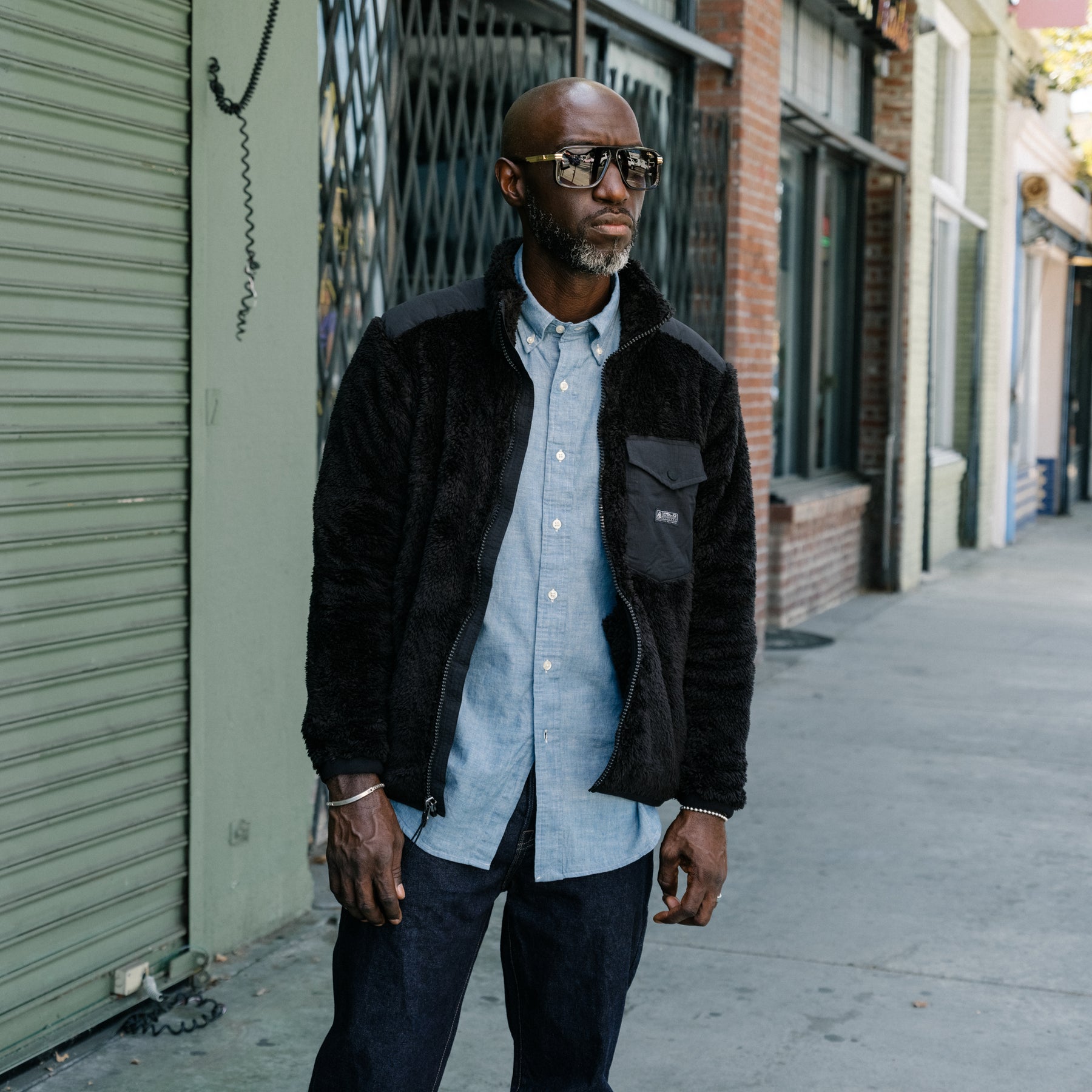 Polo Ralph Lauren Curly Pile Fleece Jacket Polo Black