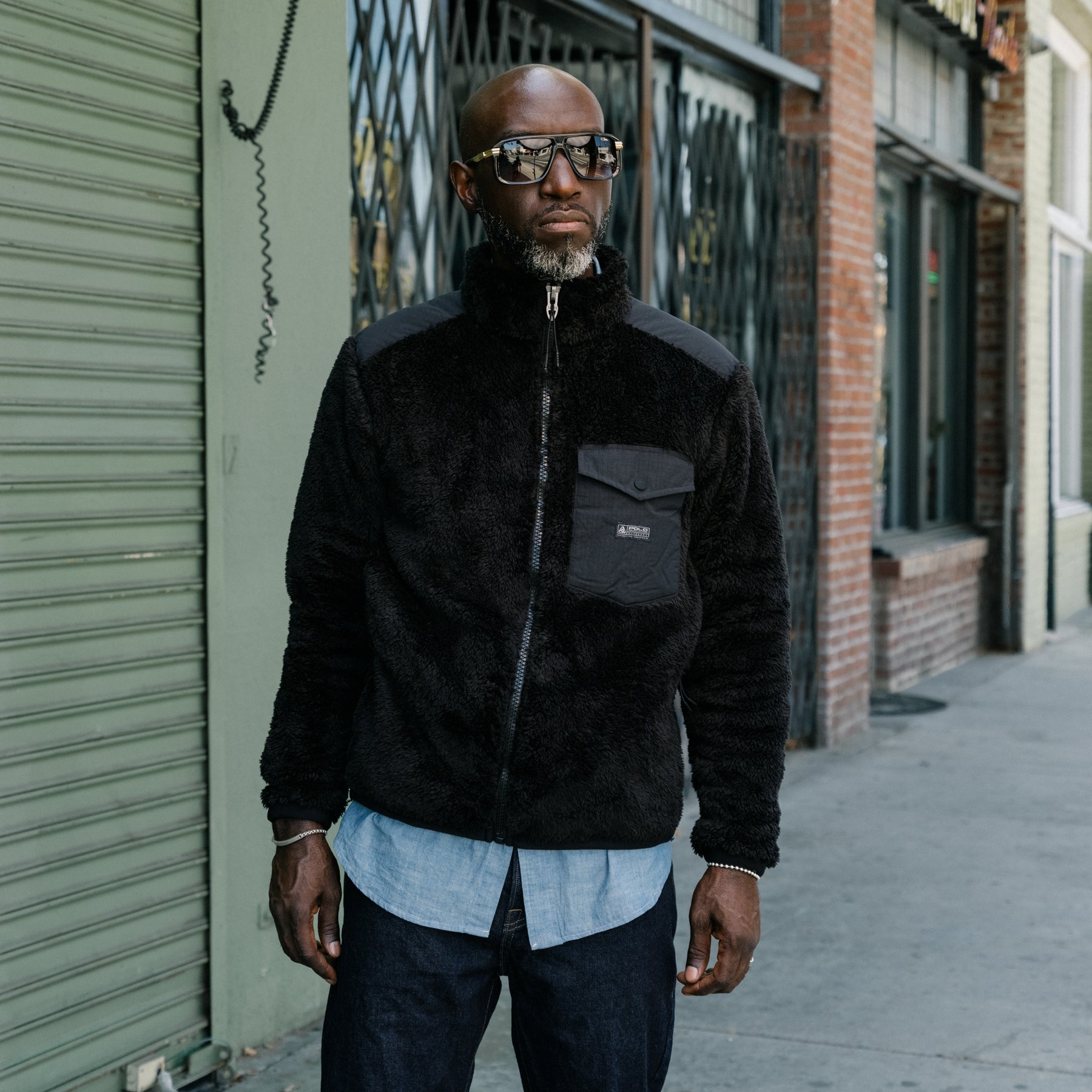 Polo Ralph Lauren Curly Pile Fleece Jacket Polo Black