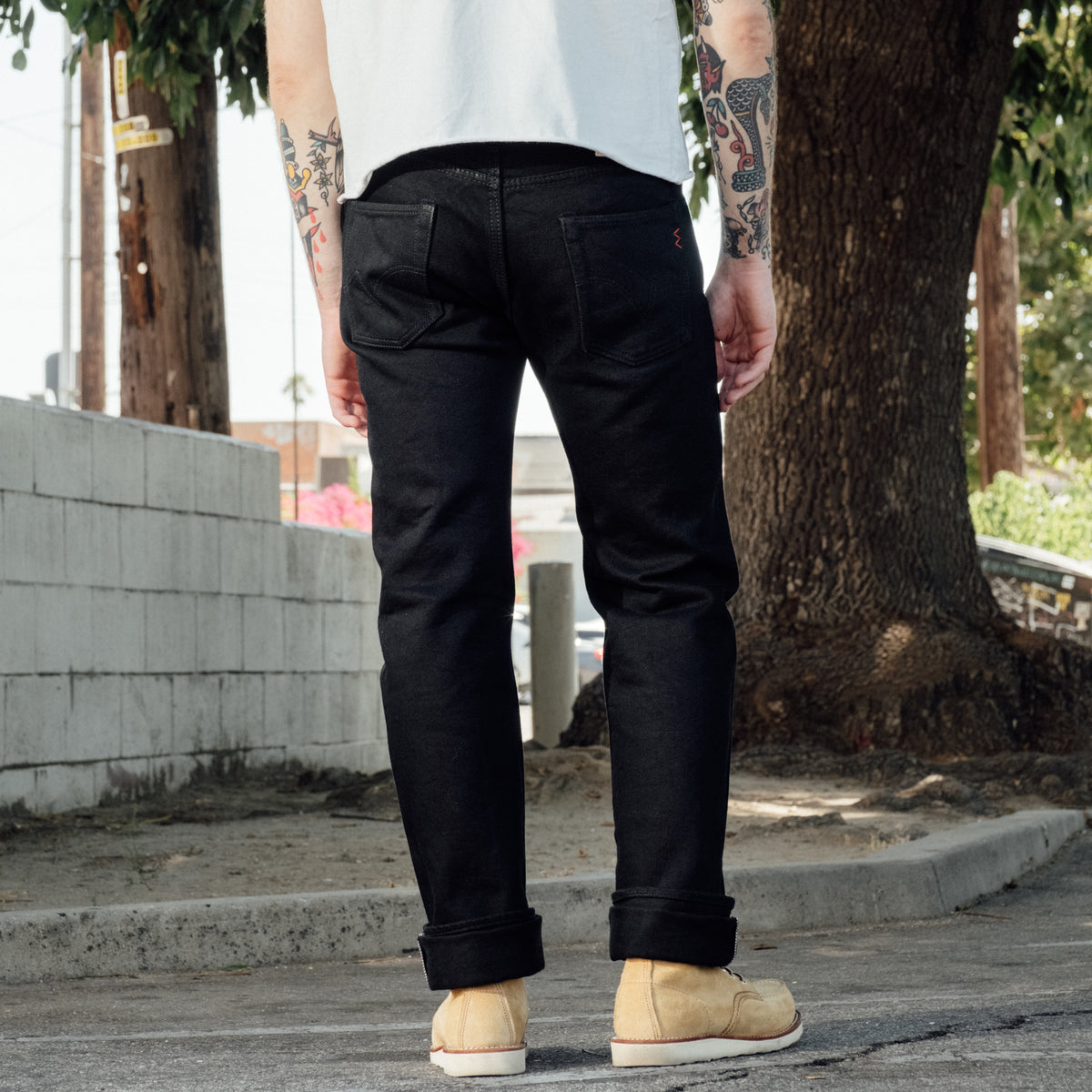 Iron Heart IH-666S-SBG 21oz Selvedge Denim Straight Cut Superblack Fades to Grey