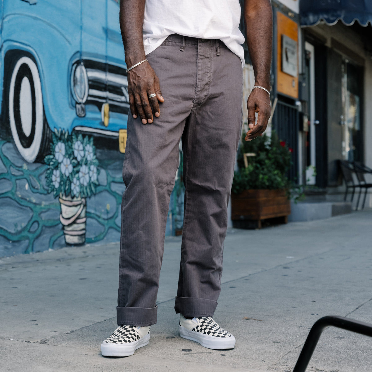 RRL Herringbone Field Chino Washed Black