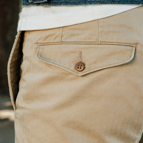 Officer Distressed Herringbone Pant Vintage Khaki