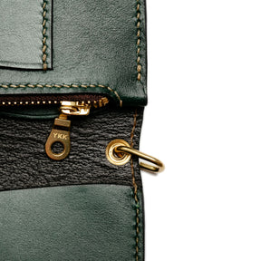 The Black Acre Roper Wallet Brown & Green Bridle Leather