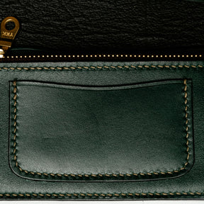 The Black Acre Roper Wallet Brown & Green Bridle Leather