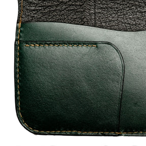 The Black Acre Roper Wallet Brown & Green Bridle Leather