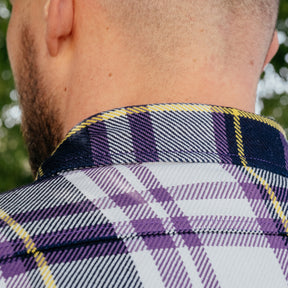 Iron Heart IHSH-382-PUR 9oz Selvedge American Check Work Shirt Purple FINAL SALE