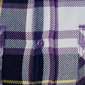 Iron Heart IHSH-382-PUR 9oz Selvedge American Check Work Shirt Purple