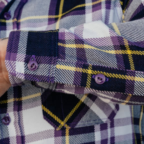Iron Heart IHSH-382-PUR 9oz Selvedge American Check Work Shirt Purple FINAL SALE
