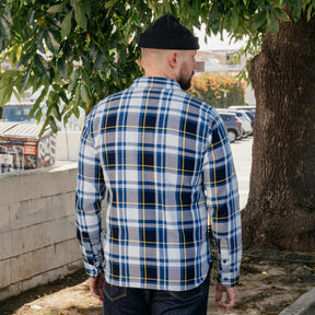 Iron Heart IHSH-382-BLU 9oz Selvedge American Check Work Shirt Blue FINAL SALE
