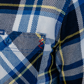 Iron Heart IHSH-382-BLU 9oz Selvedge American Check Work Shirt Blue FINAL SALE