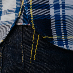 Iron Heart IHSH-382-BLU 9oz Selvedge American Check Work Shirt Blue FINAL SALE