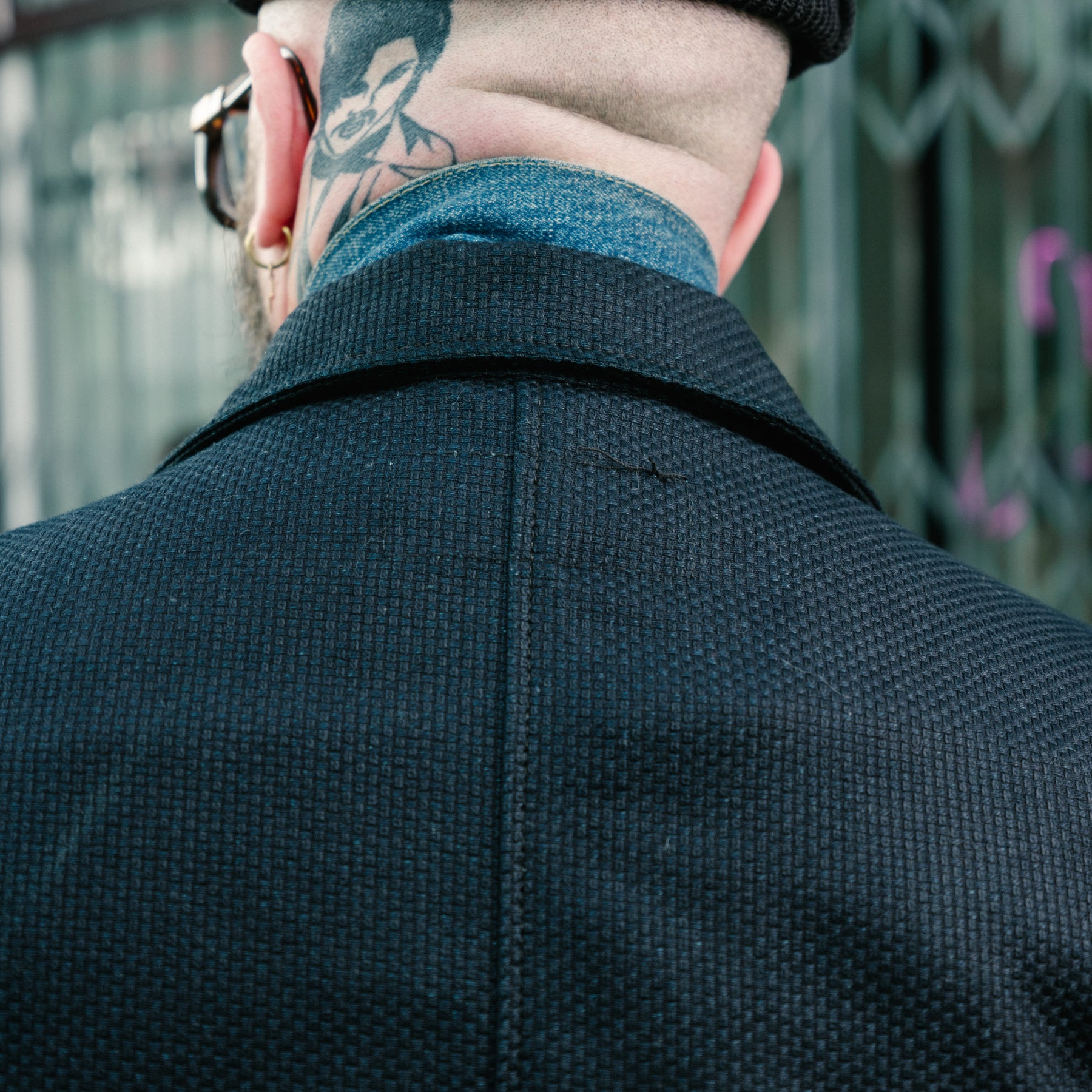 Rouge Territory x Snake Oil Provisions Sashiko Trench Coat Indigo PRE-ORDER