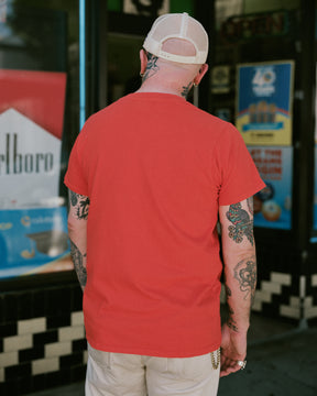 Schaeffer's Garment Hotel Ringspun 40s Pocket Tee Sunburst Red