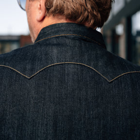 The Flat Head FN-SDW-002L 10oz Denim Western Shirt Indigo
