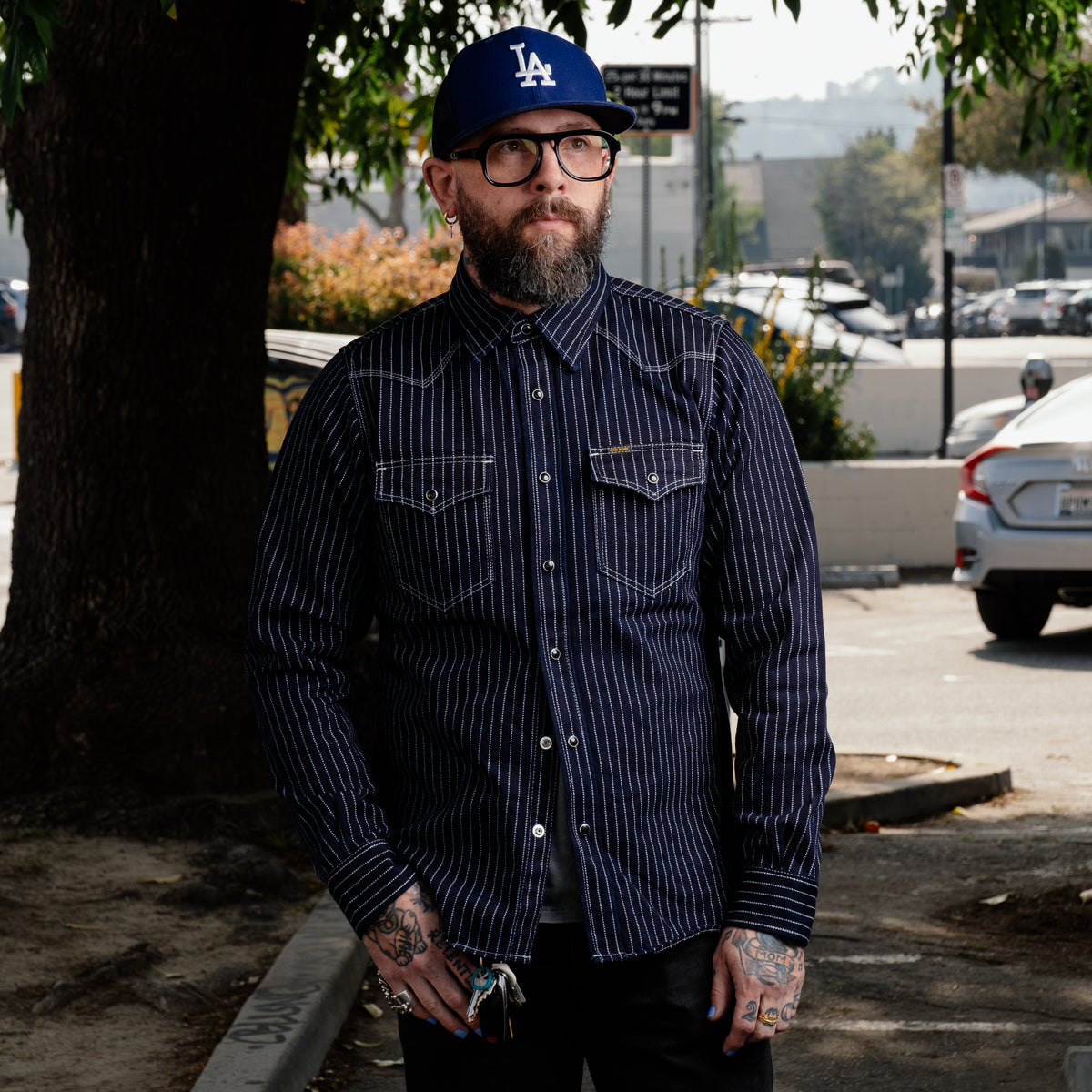 Iron Heart IHSH-62-IND 12oz Wabash Western Shirt Indigo