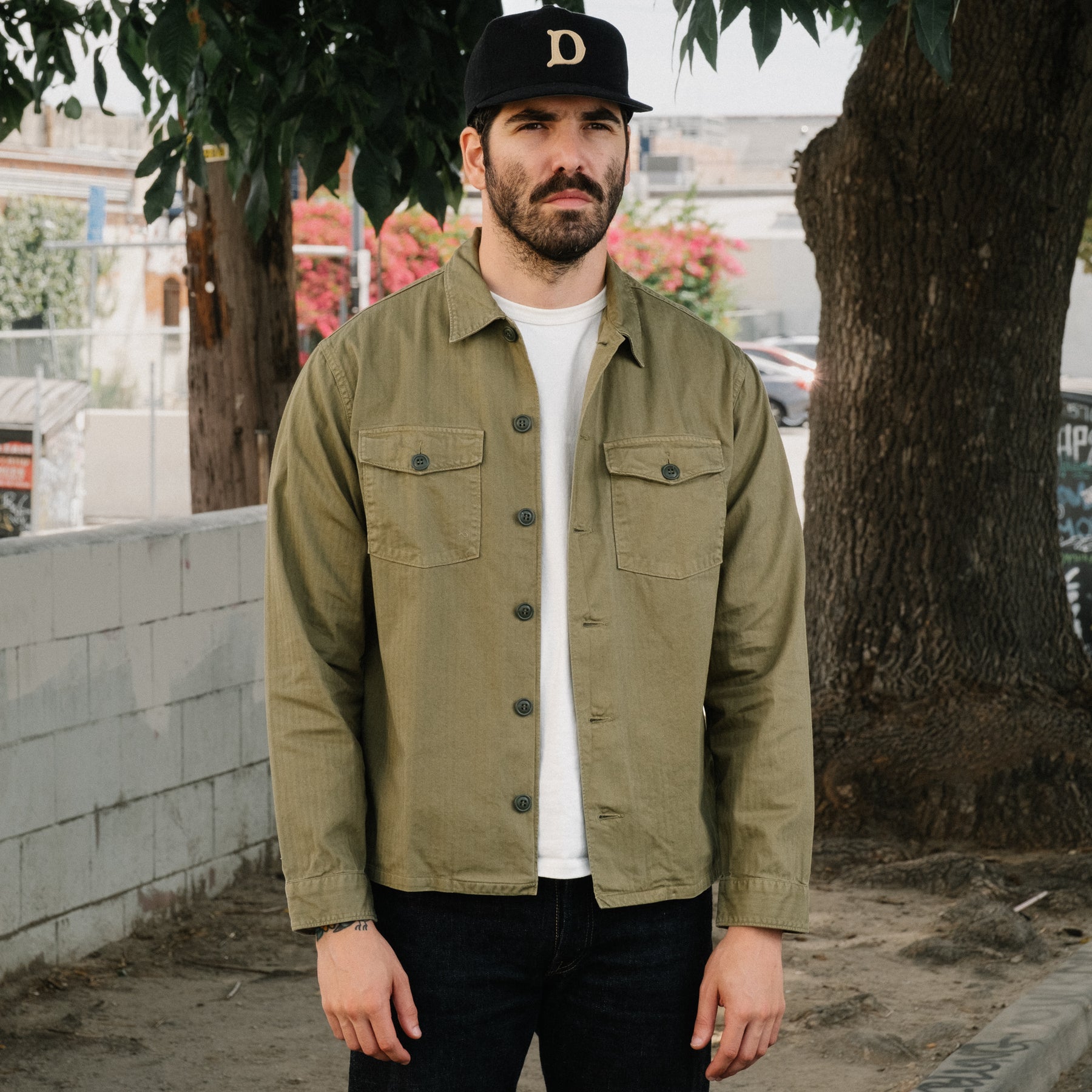 Olive sales military shirt