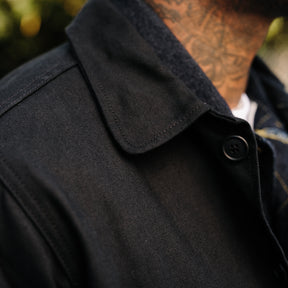 Rogue Territory Dry Wax Canvas Trench Coat Black