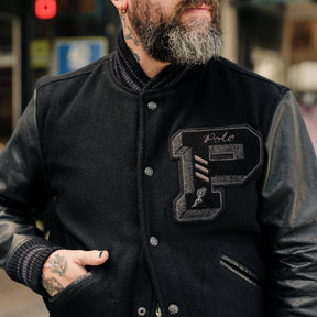 Polo Ralph Lauren Iconic Letterman Jacket Polo Black