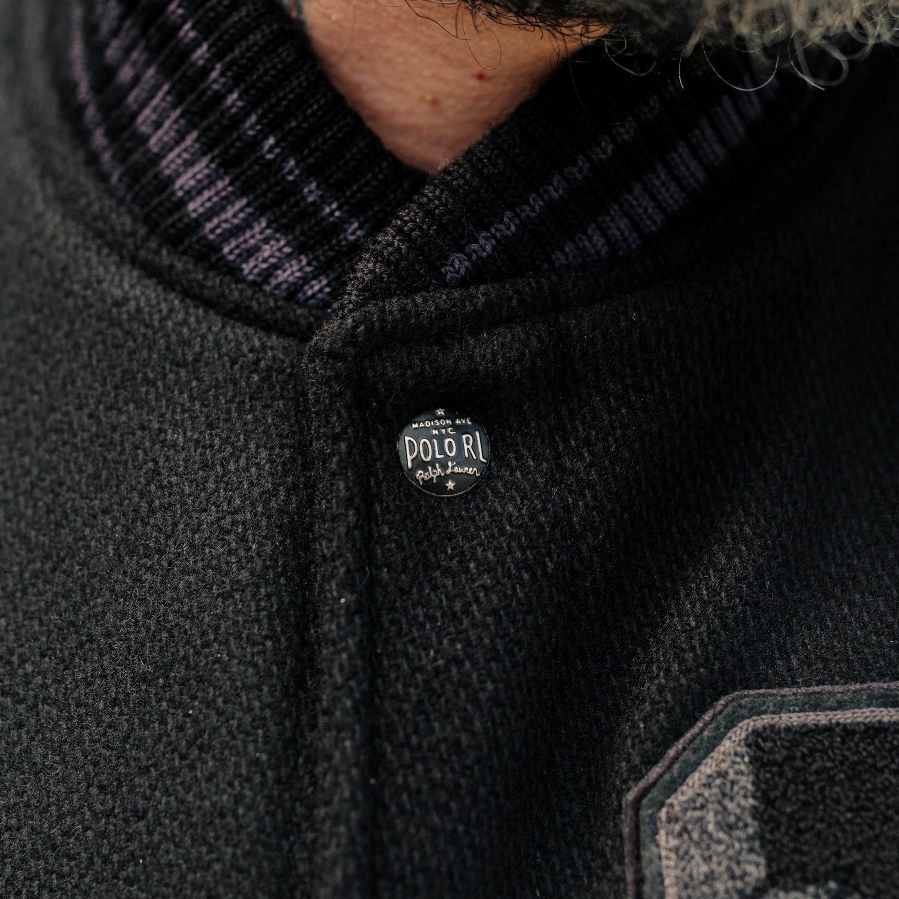 Polo Ralph Lauren Iconic Letterman Jacket Polo Black