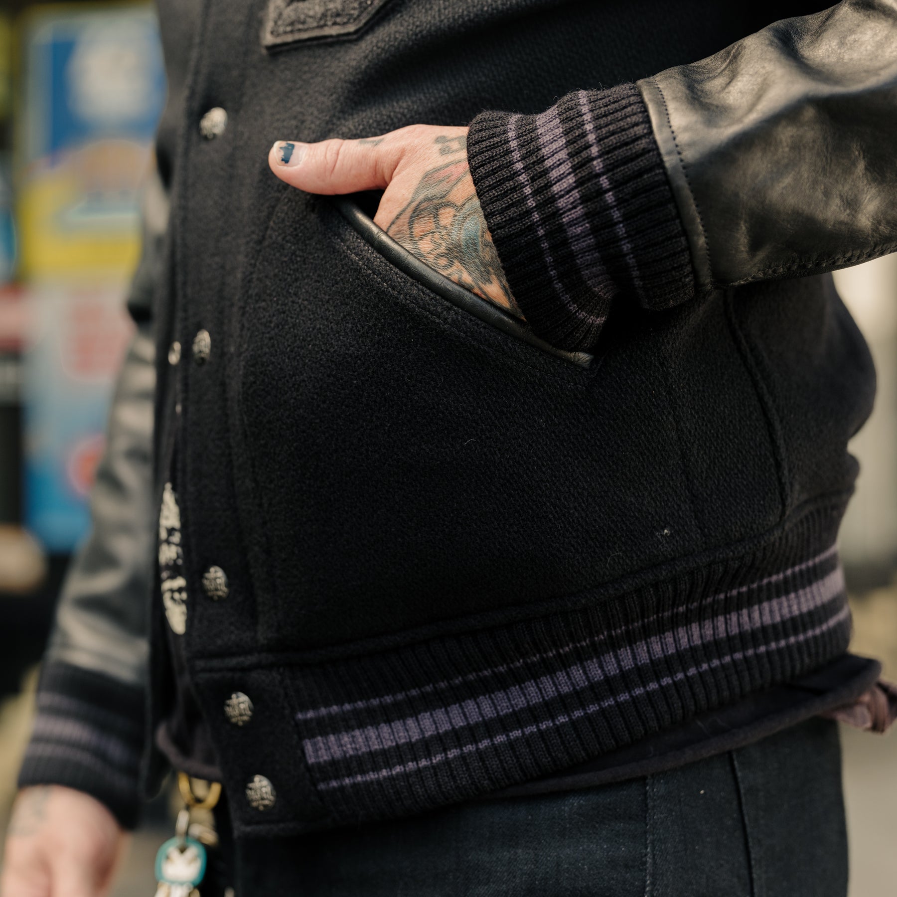 Polo Ralph Lauren Iconic Letterman Jacket Polo Black