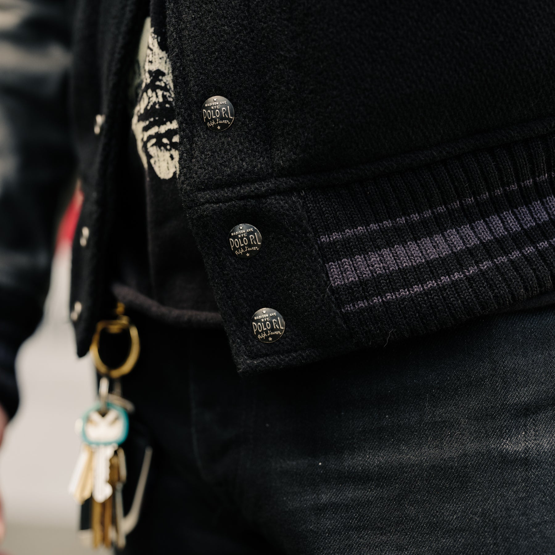 Polo Ralph Lauren Iconic Letterman Jacket Polo Black