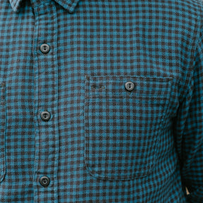 Checked Indigo Cotton-Linen Workshirt Blue/Sulphur Black