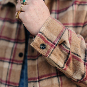 Full Count 4096 Wool Shaggy Check Work Shirt Beige