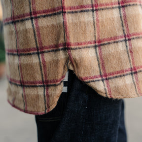 Full Count 4096 Wool Shaggy Check Work Shirt Beige