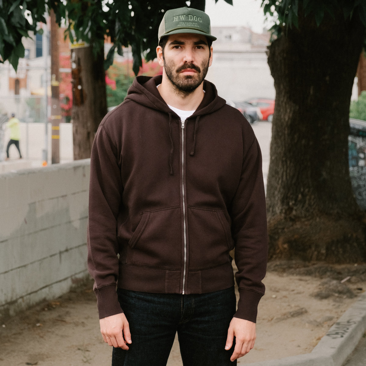 RRL Fleece Full-Zip Hoodie Faded Black