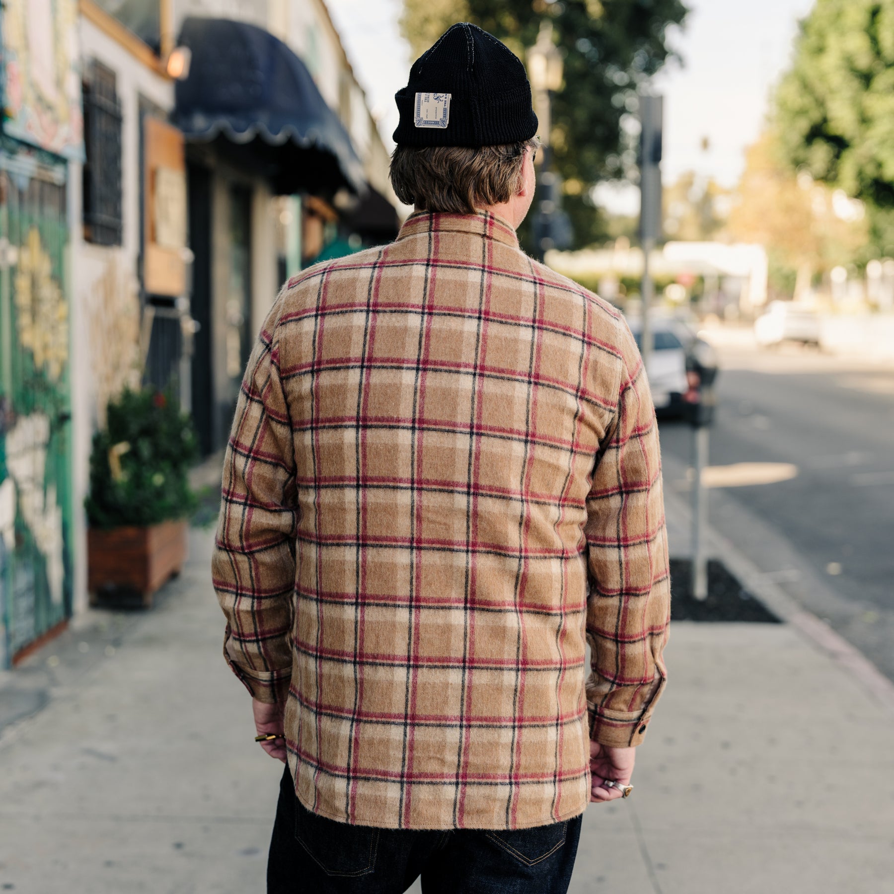 Full Count 4096 Wool Shaggy Check Work Shirt Beige
