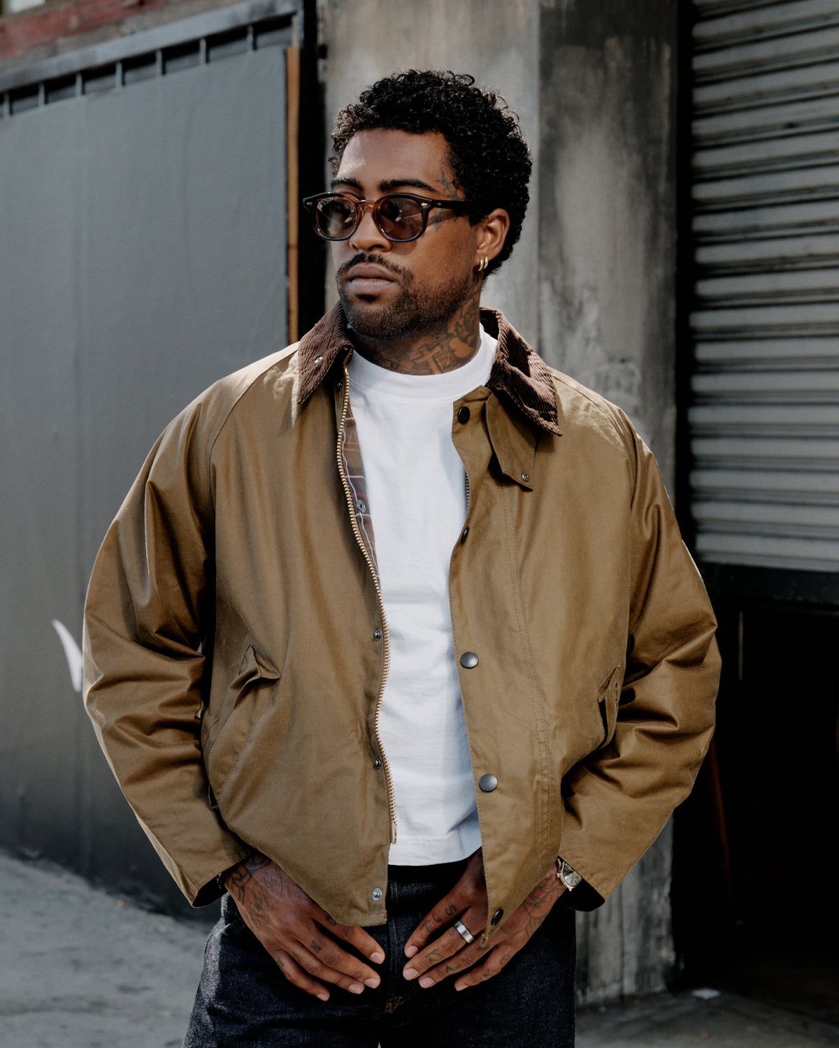 Barbour OS Transport Wax Jacket Sand