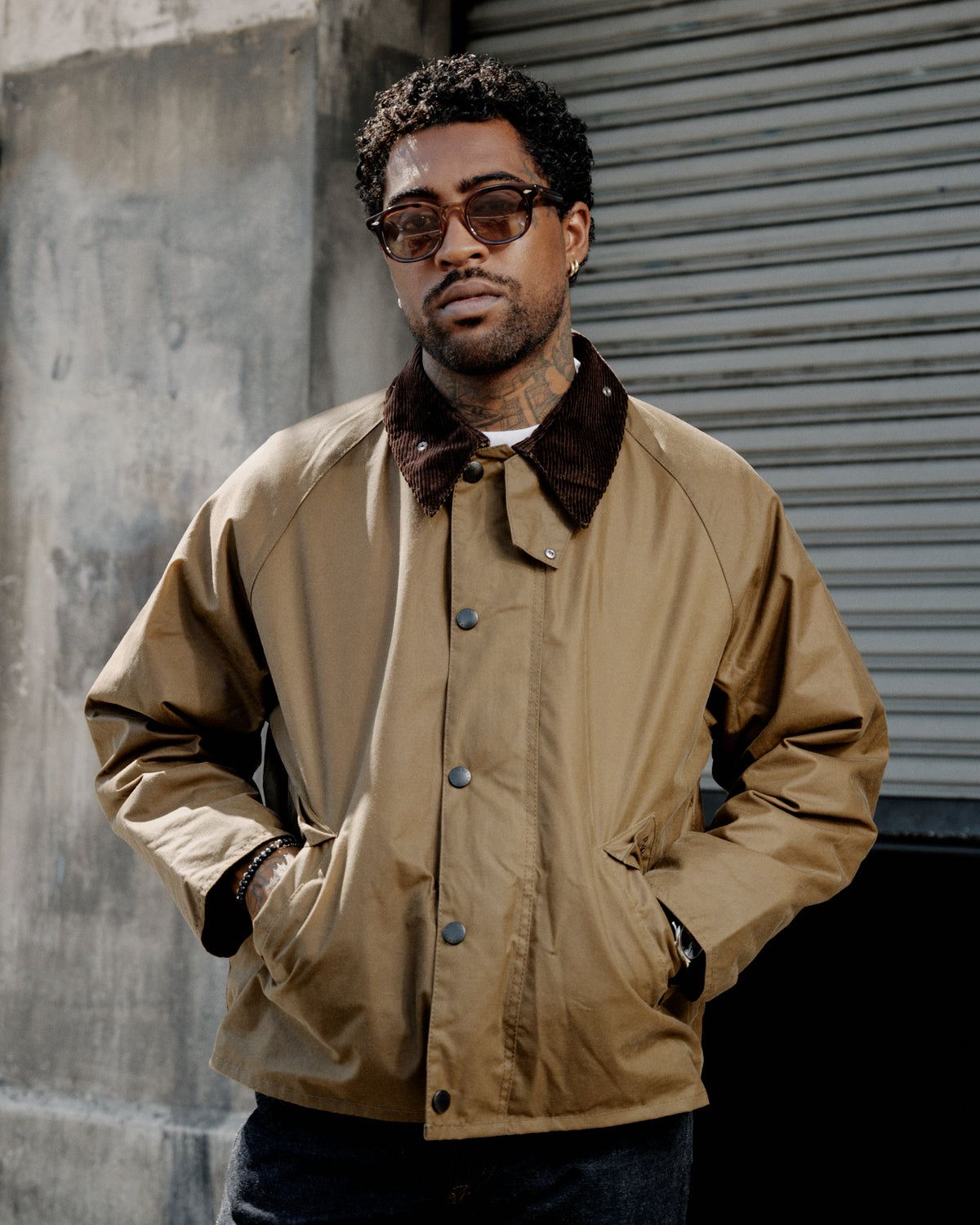 Barbour OS Transport Wax Jacket Sand