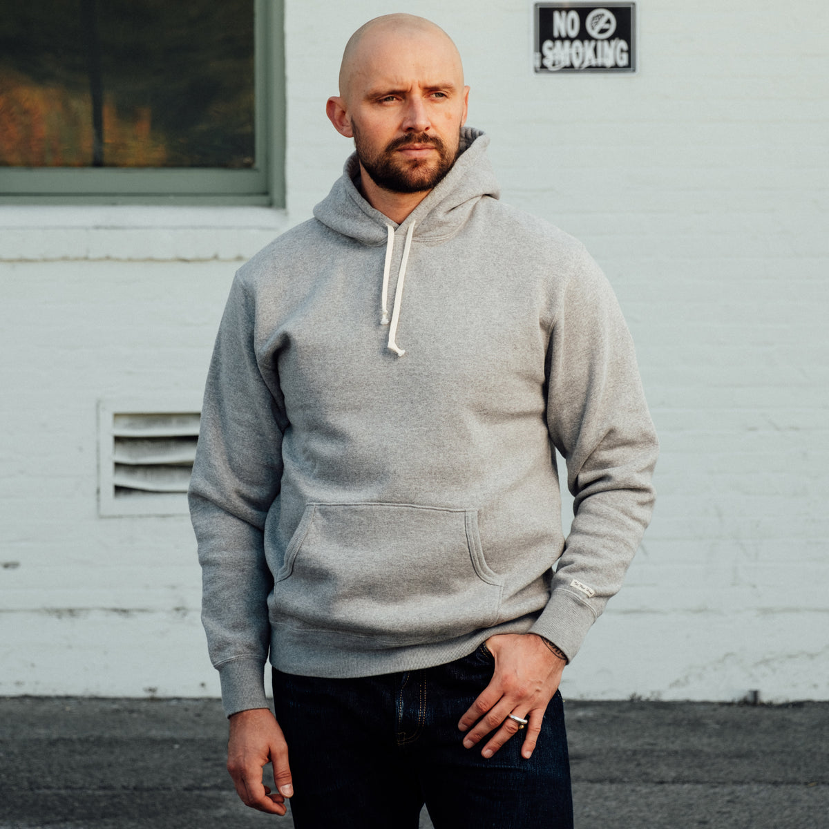 The Flat Head Sweatshirt Hoodie Brushed Lining Gray FINAL SALE