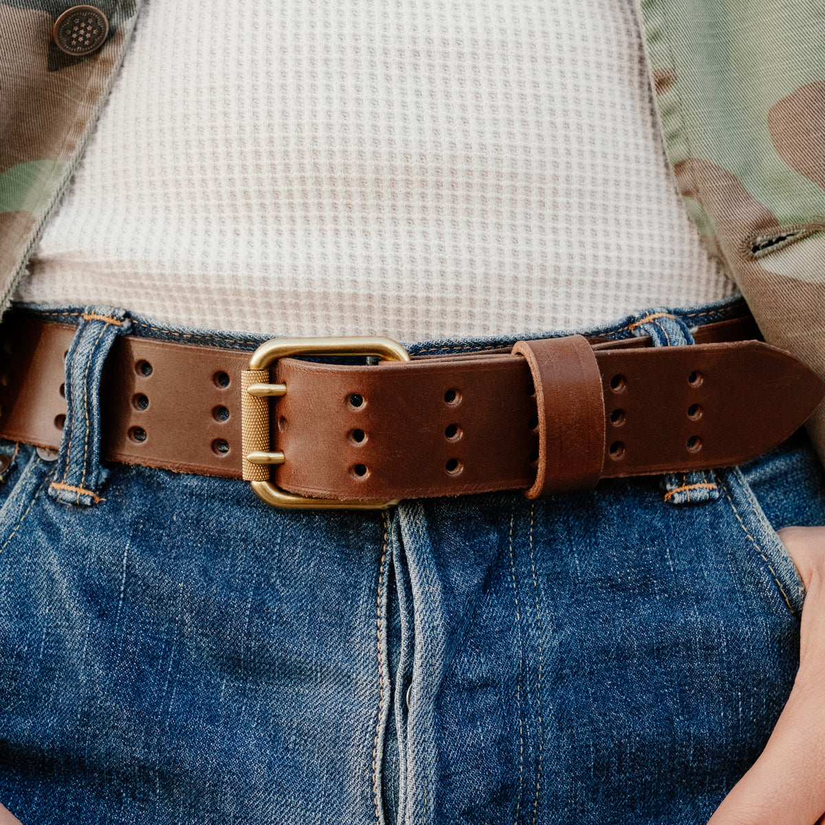 The Black Acre Scoundrel Dual Prong Belt Brown