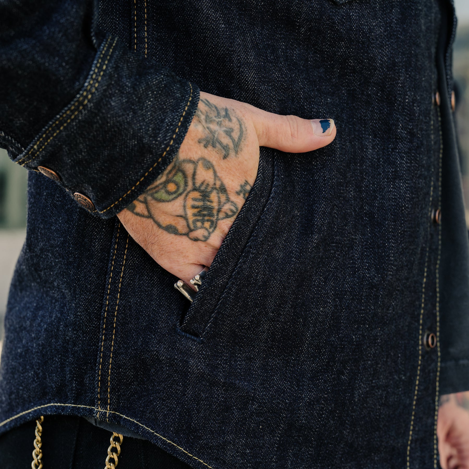 Iron Heart IHSH-427-IND 16oz Vintage Selvedge Denim CPO Shirt Indigo