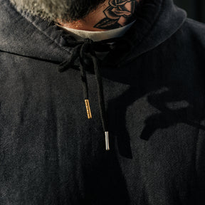 Schaeffer's Garment Hotel 20oz French Terry Worn & Bleached Black Hoodie