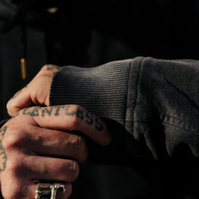 Schaeffer's Garment Hotel 20oz French Terry Worn & Bleached Black Hoodie