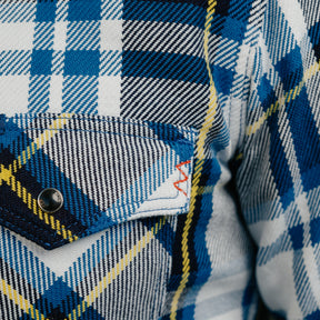 Iron Heart IHSH-390-BLU 9oz Selvedge American Check Western Shirt Blue FINAL SALE