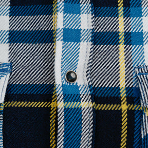 Iron Heart IHSH-390-BLU 9oz Selvedge American Check Western Shirt Blue FINAL SALE