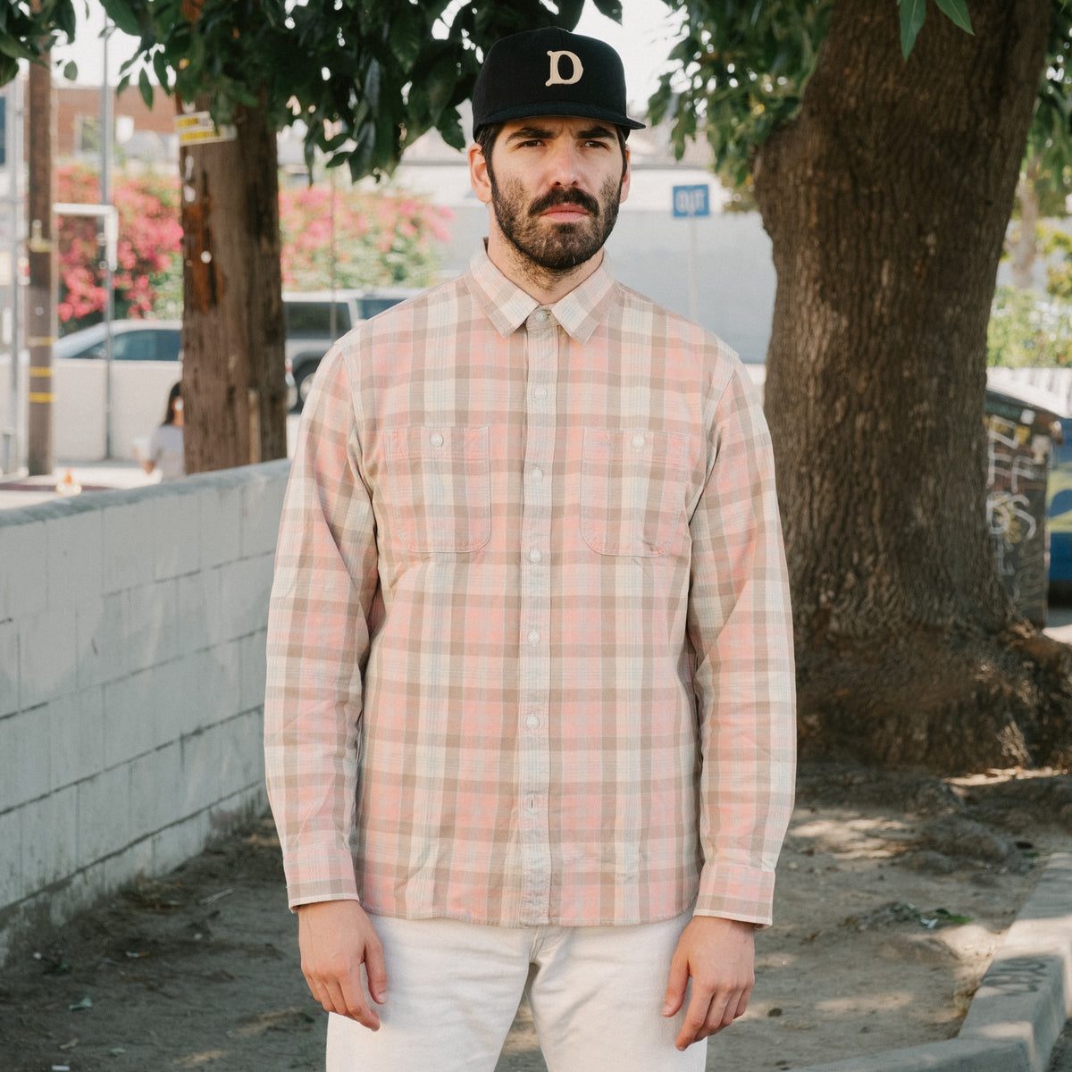 Plaid Woven Workshirt Pink Multi