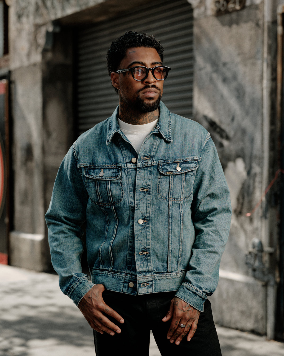 RRL Leeland Indigo Denim Trucker Jacket