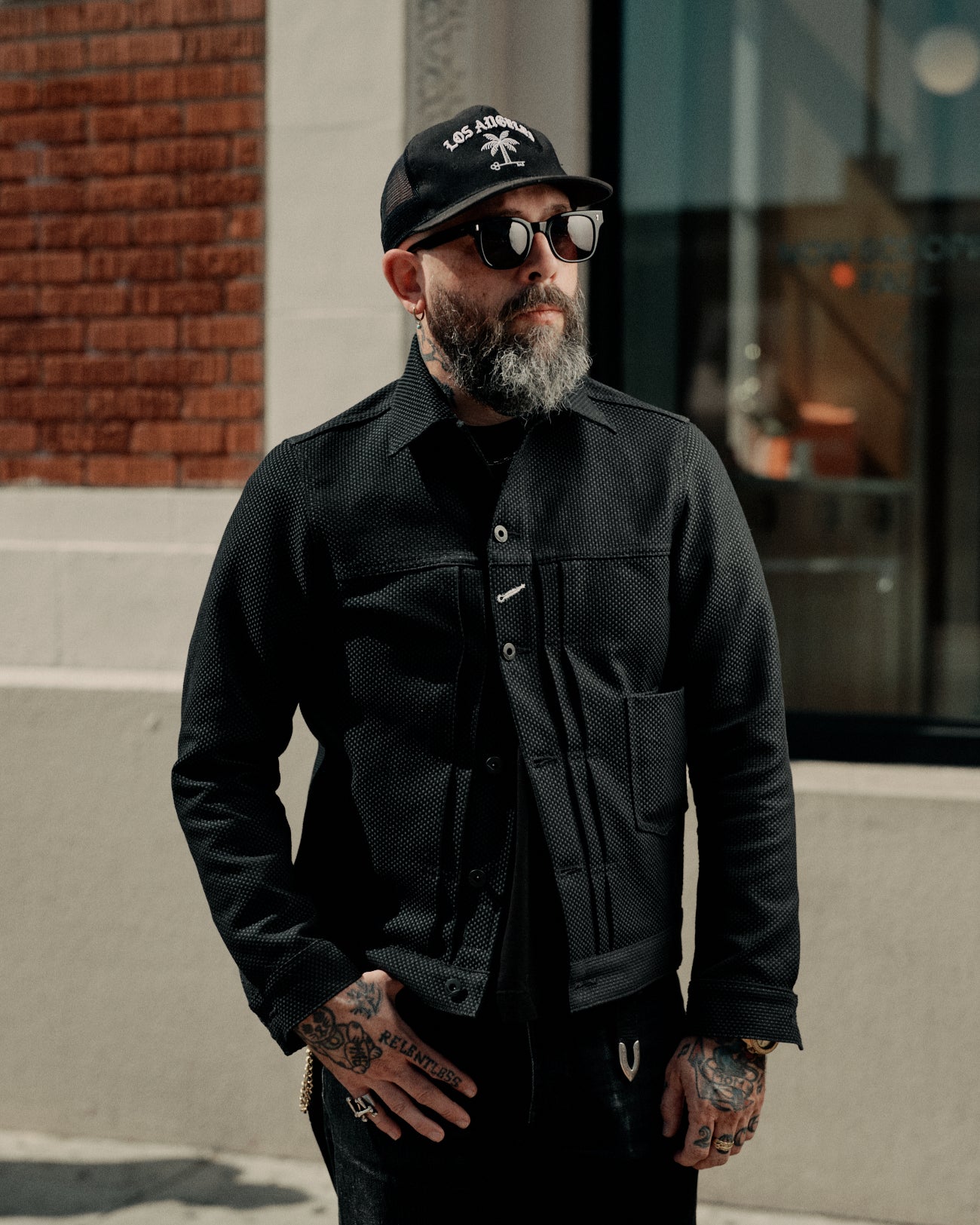 Rogue Territory x Snake Oil Provisions Sashiko Type I Jacket Stealth PRE-ORDER