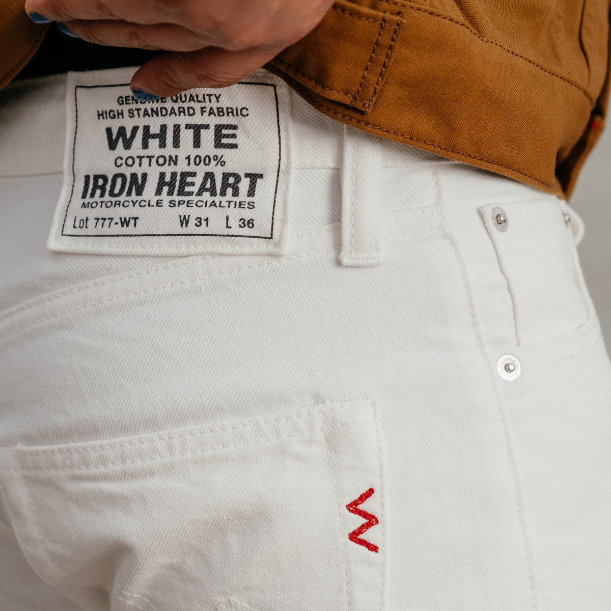 Iron Heart IH-777-WT 13.5oz Denim Slim Tapered Cut Jeans White