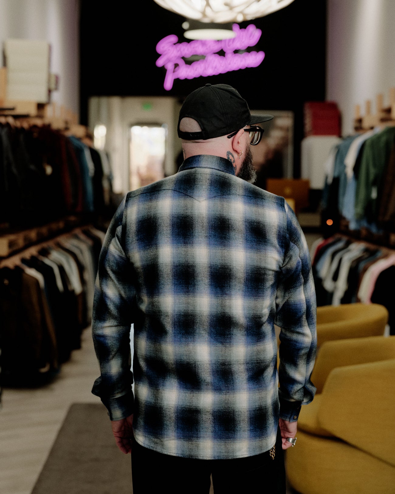 Rogue Territory Western Shirt Bluebell Brushed Plaid