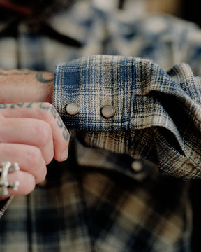 Rogue Territory Western Shirt Navy Plaid