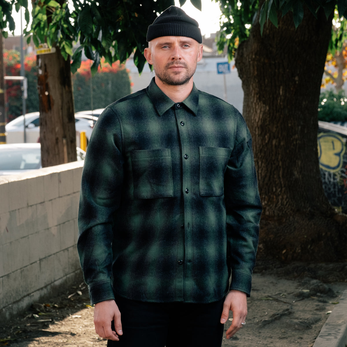 Rogue Territory Utility Shirt Green Wool Plaid