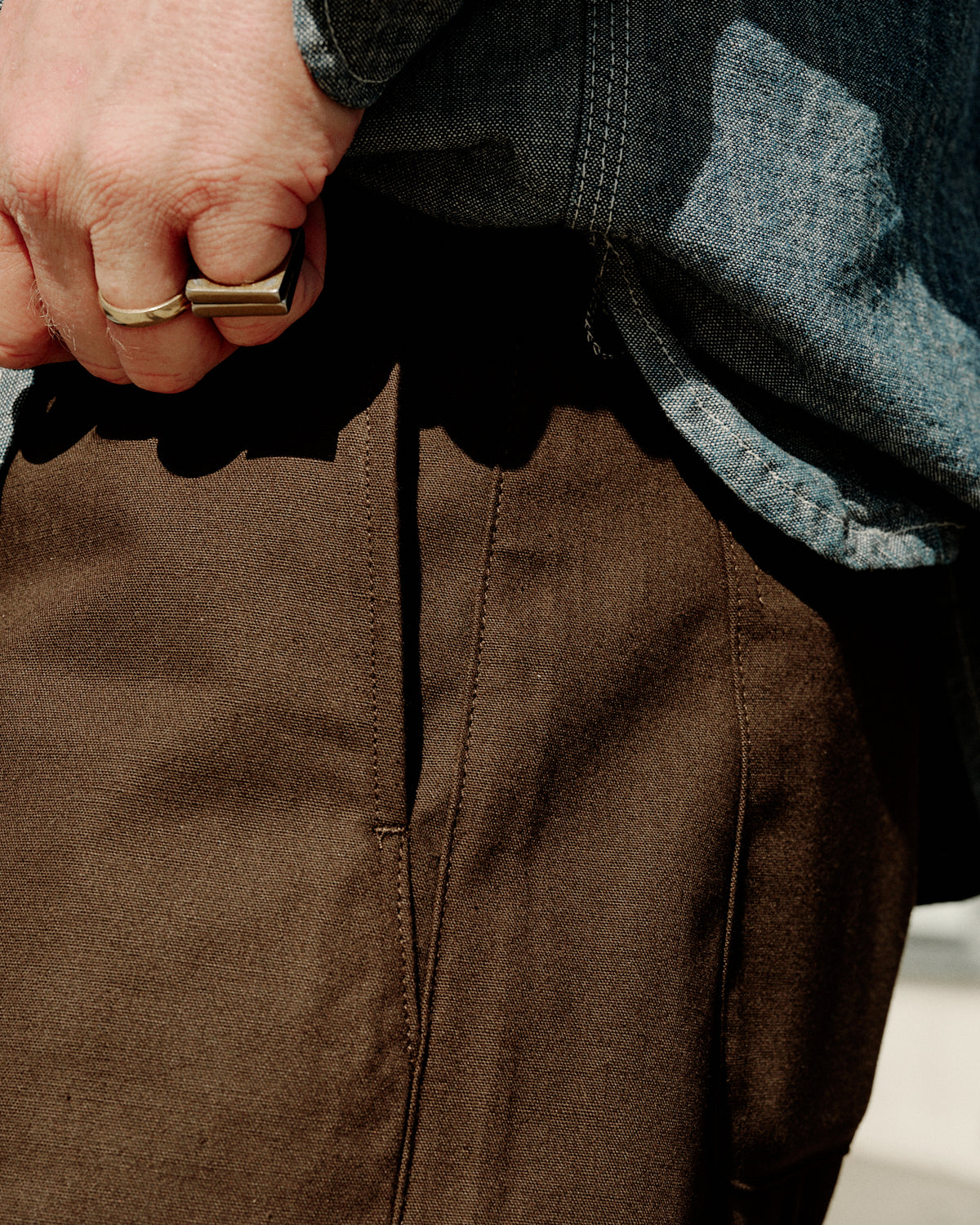 Rogue Territory Relaxed Trouser Selvedge Canvas Dyed Brown