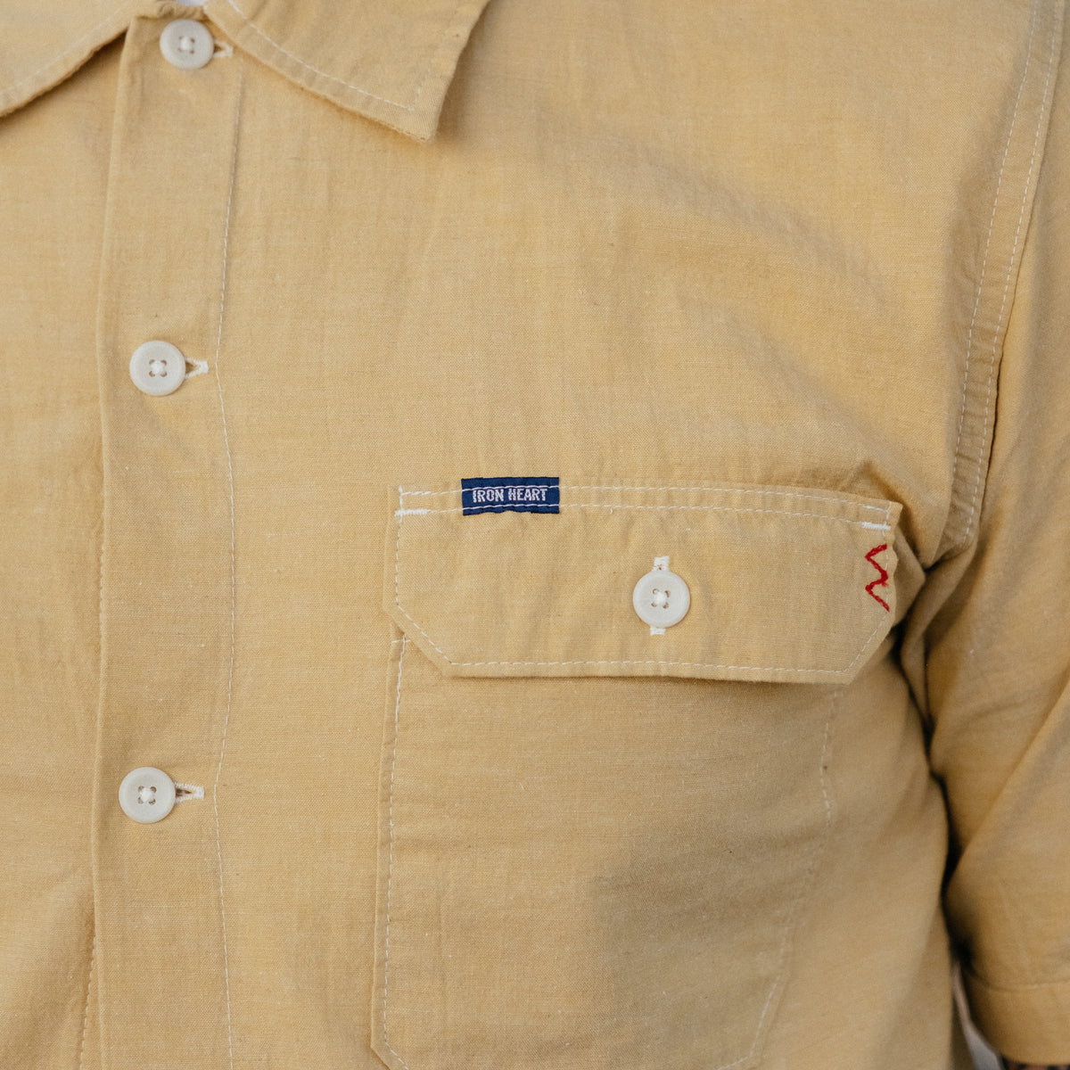 Iron Heart IHSH-388-YEL 4oz Short Sleeved Summer Shirt Yellow
